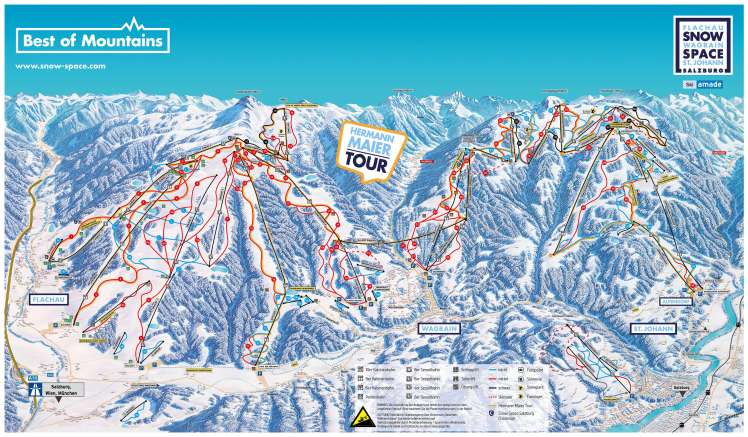 Flachau ski map